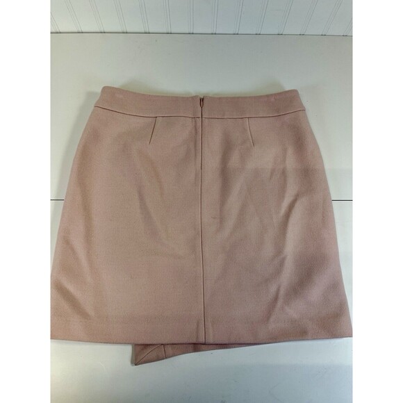 White House/Black Market Pink Above Knee Skirt.Asymmetrical Zipper Front  Size 6 - Picture 7 of 10